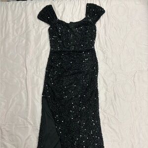 Elegant Black Sequin Dress